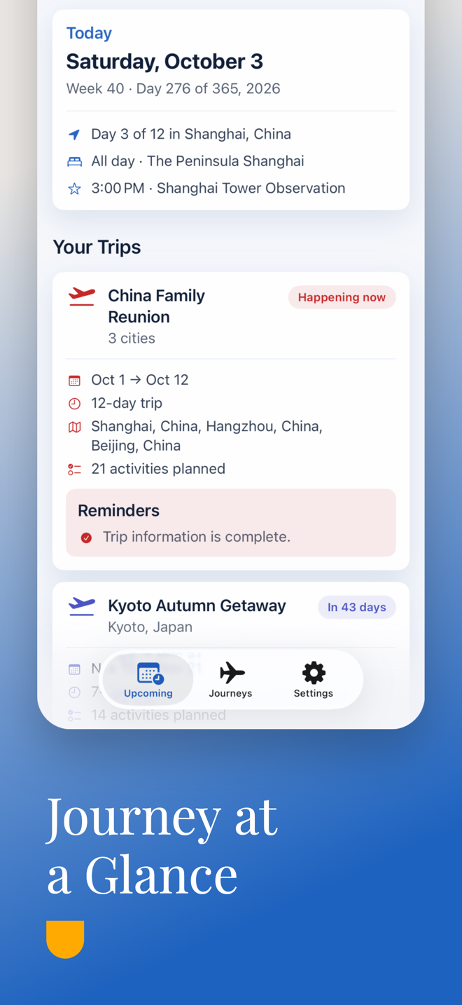 Journeyfolio app screen 2