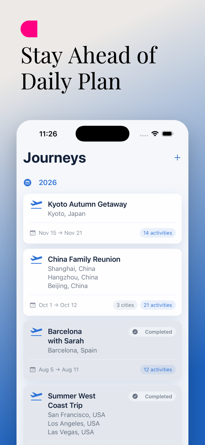 Journeyfolio app screen 3