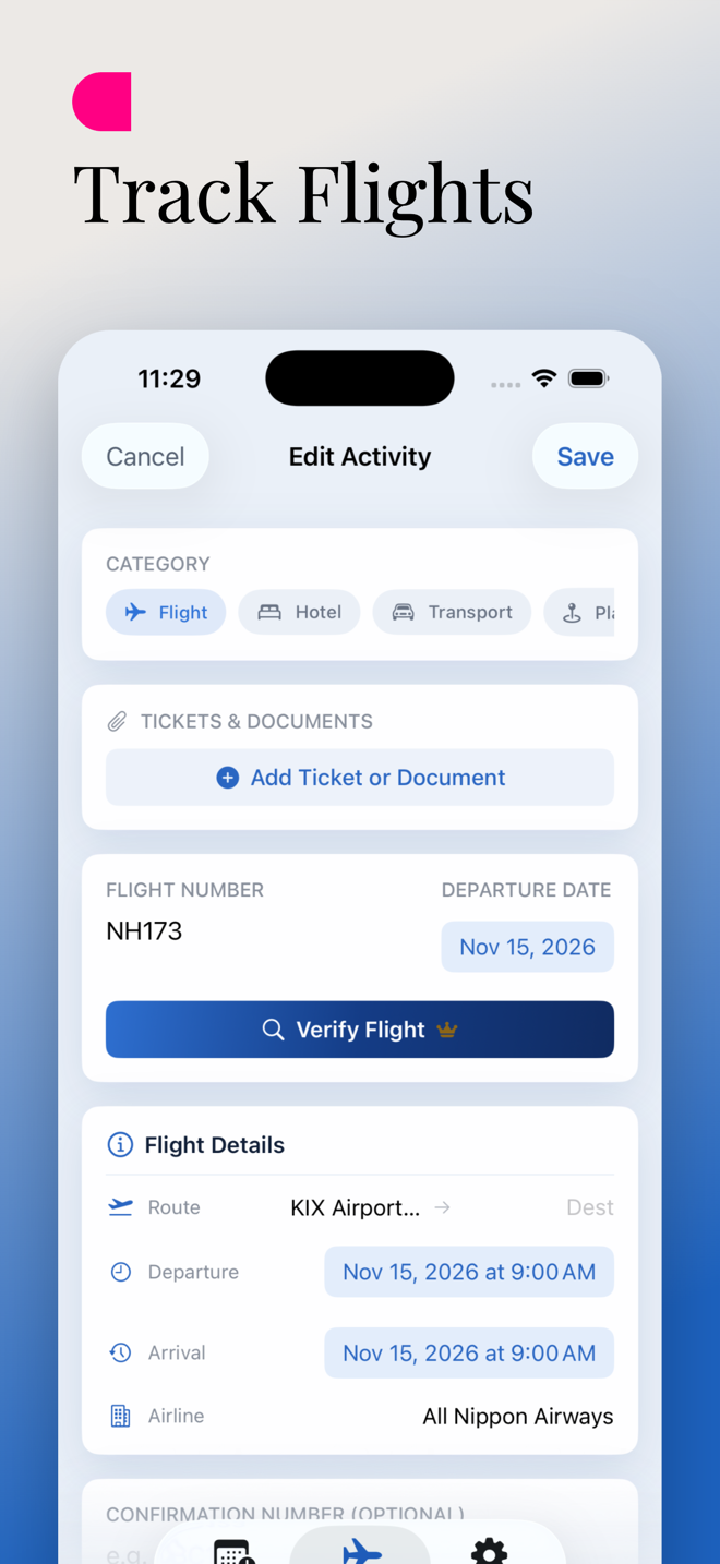 Journeyfolio app screen 7