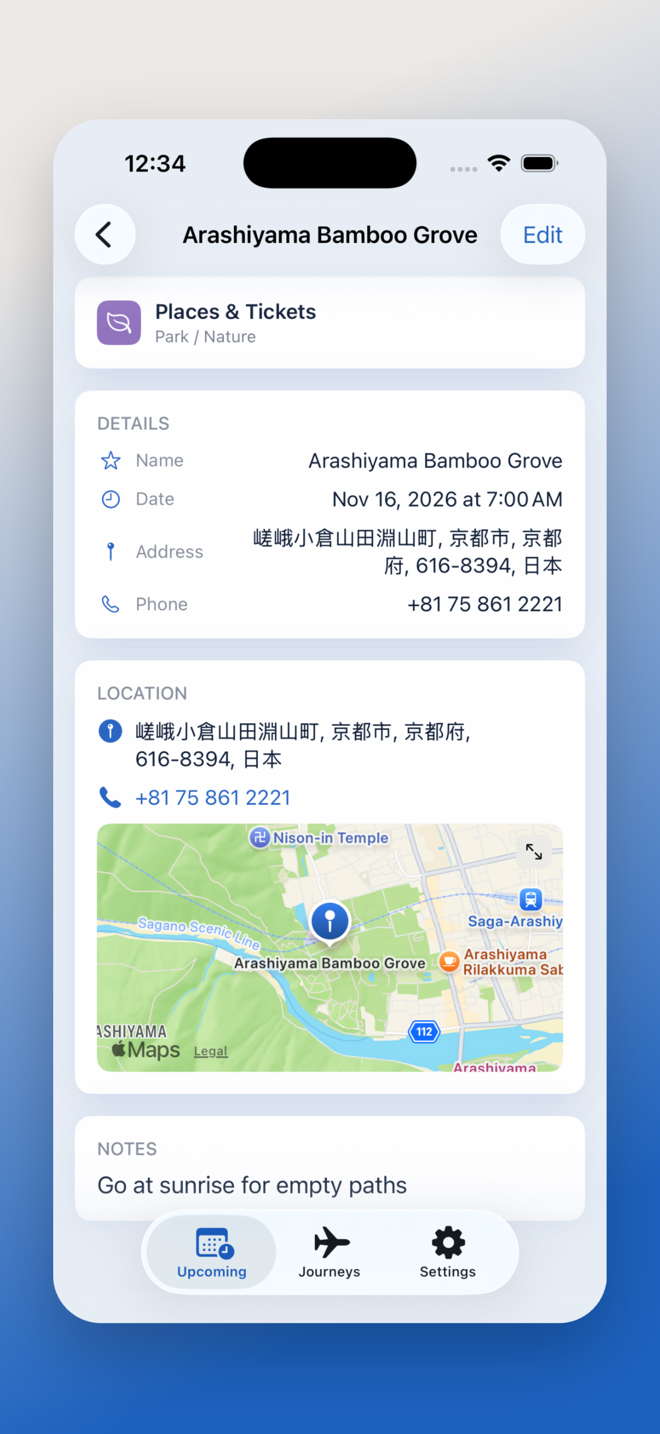 Journeyfolio app screen 9
